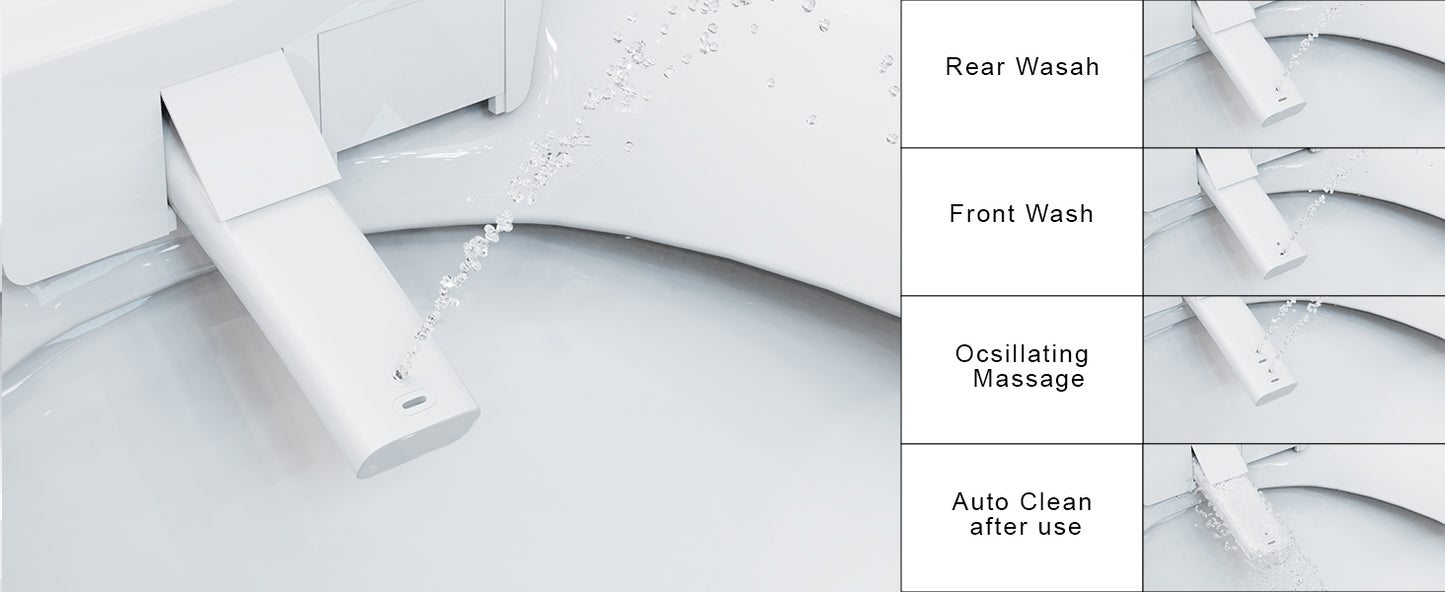 Smart Toilet with Built-In Tank, One-Piece Bidet toilet with Foot Flush, Auto Lid/Flush, Heated Seat, Warm Water&Dryer, Dual Flush & Dual Waterway, Foam Shield, Remote, LED Display&Night Light