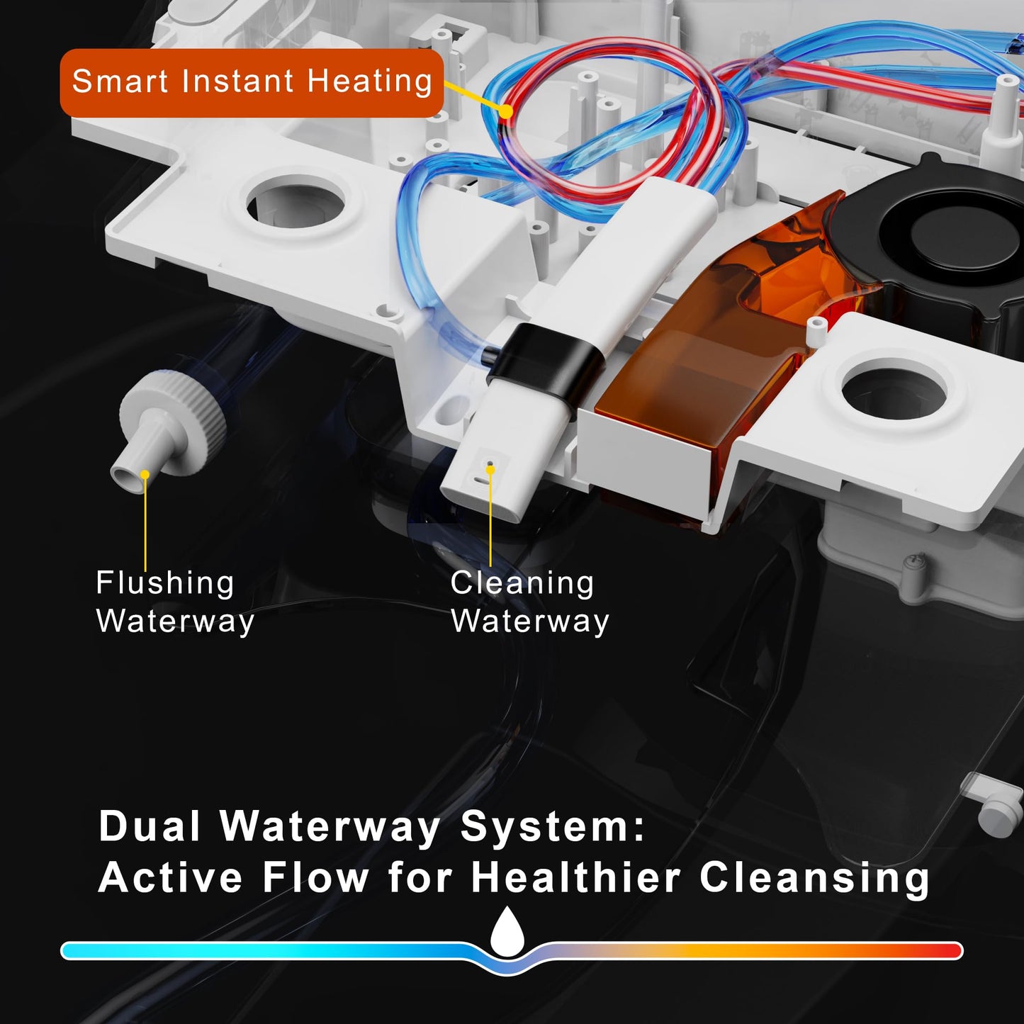 Smart Toilet with Built-In Tank, One-Piece Bidet toilet with Foot Flush, Auto Lid/Flush, Heated Seat, Warm Water&Dryer, Dual Flush & Dual Waterway, Foam Shield, Remote, LED Display&Night Light